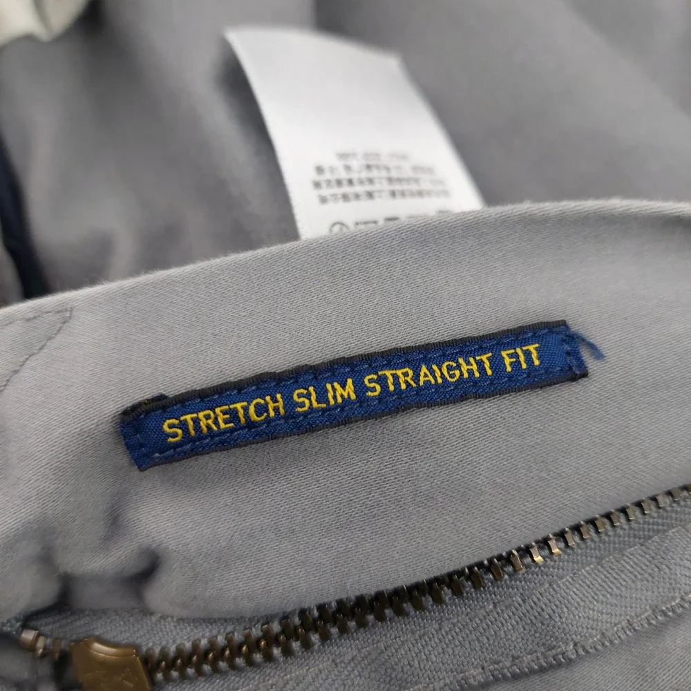 Polo Ralph Lauren Pants Mens 40x32 Grey Stretch Slim Straight Fit Chinos